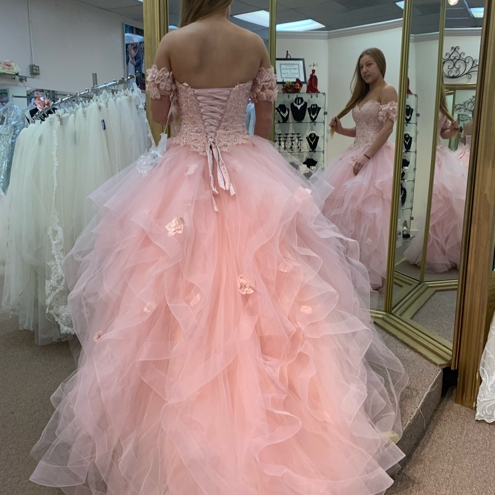 Elegant Pink Off-Shoulder Ball Gown